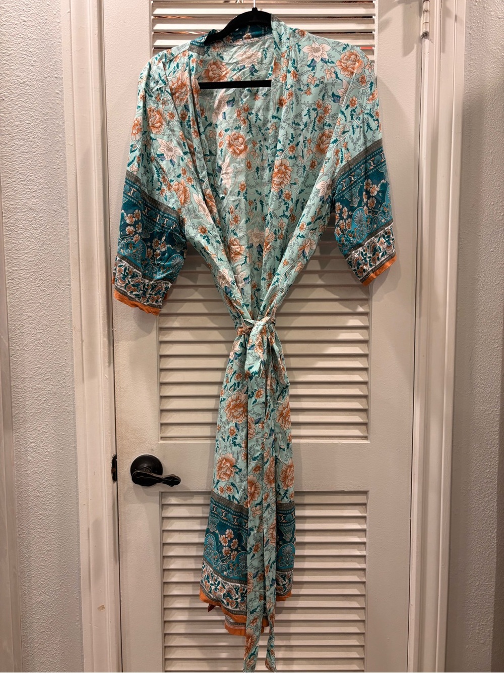 Woman’s Boho Aqua and Teal robe / duster